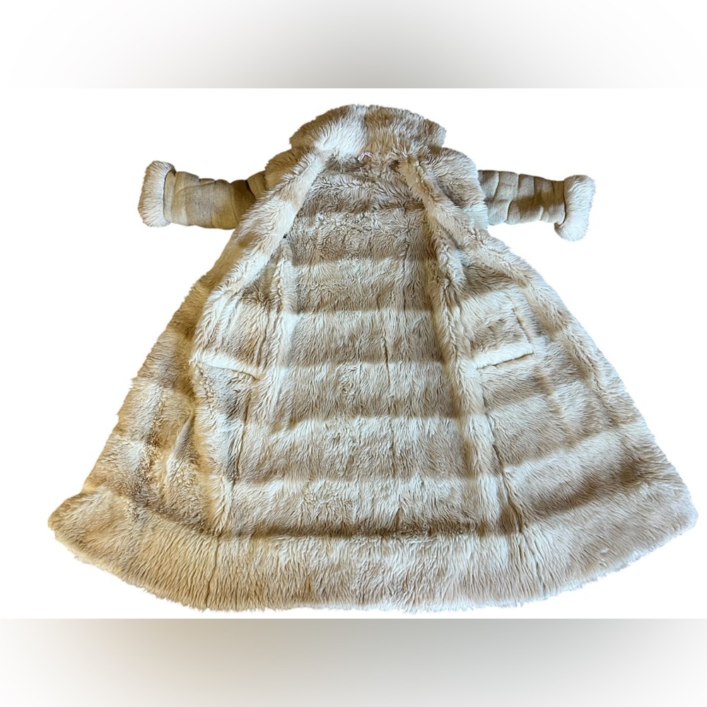 VTG Rare STAN HERMAN Lifestyle 70s Shearling Striped Pennylane Heavy Long Jacket - Picture 8 of 15